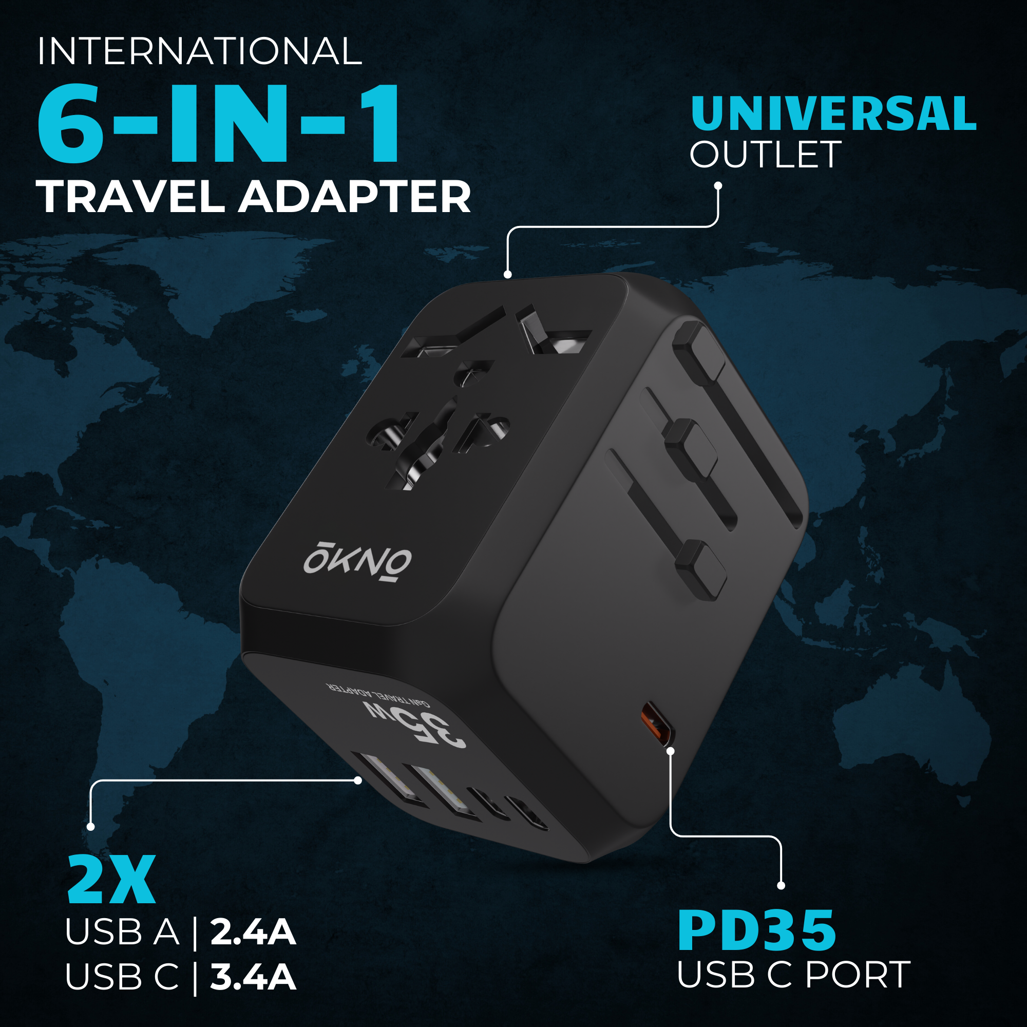 6-in-1 Universal Travel Adapter - Eyewearlabs